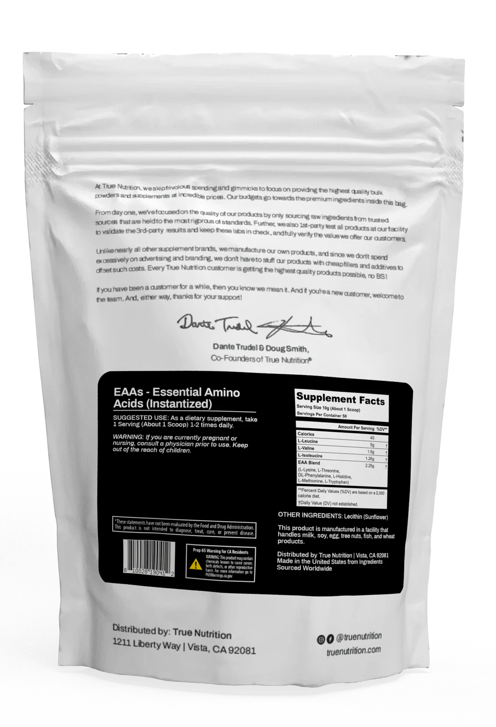 EAA's – Essential Amino Acids – Instantized Powder - Image 2
