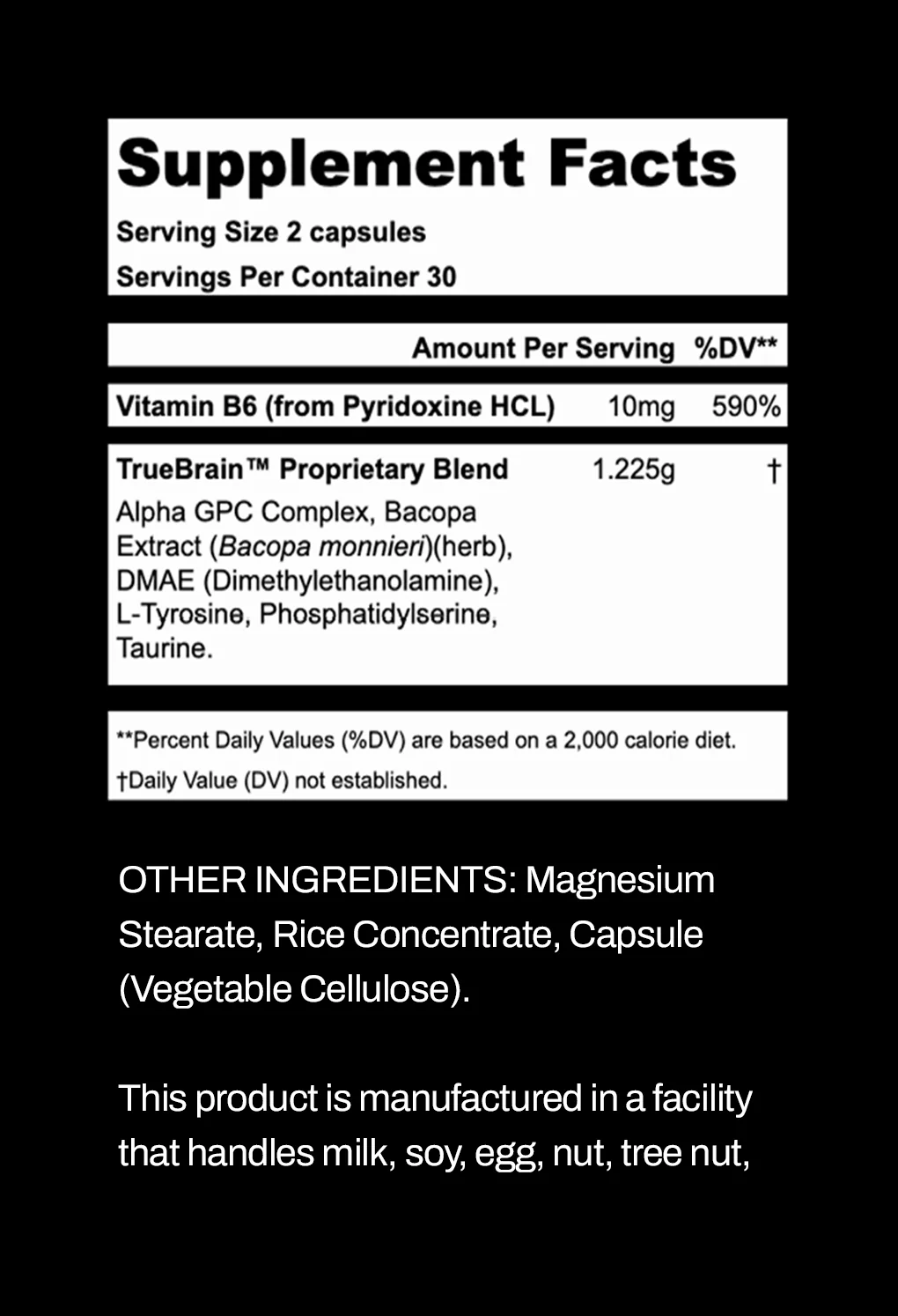 TrueBrain Nootropic Capsules (60 Capsules) - Image 6
